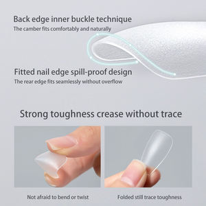 <span class=keywords><strong>Venta</strong></span> directa <span class=keywords><strong>de</strong></span> fábrica, 100 Uds., ataúd transparente <span class=keywords><strong>de</strong></span> cubierta completa, punta <span class=keywords><strong>de</strong></span> uña acrílica, prensa acrílica en uñas, <span class=keywords><strong>venta</strong></span> al por mayor, acrílico transparente - Product Image 4