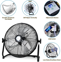 Ventilateur solaire rechargeable 12V 24V DC AC avec panneau et batterie 15W