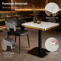 Juego de Comedor Moderno para Restaurante con Cubierta de Piedra Sinterizada y Estructura de Grado Comercial - Asientos de Lujo para Cafetería, Hotel, Bistro