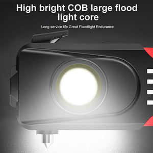 Lampe de travail portable multifonctionnelle rechargeable par USB avec <span class=keywords><strong>coupe</strong></span>-câble magnétique et marteau de sécurité, lampe de poche d'urgence pour le <span class=keywords><strong>camping</strong></span> - Product Image 6