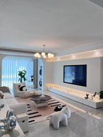 Meuble TV moderne en panneaux de particules avec support mural pour salon et appartement - Écologique, durable, rangement personnalisable |   Supports TV