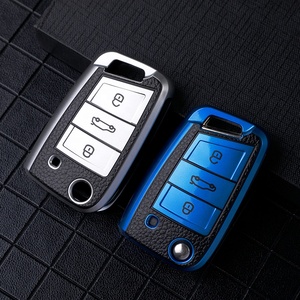 Housse de clé de voiture en cuir TPU pour Volkswagen Golf 7 Mk7 <span class=keywords><strong>Seat</strong></span> Ibiza <span class=keywords><strong>Leon</strong></span> FR 2 Altea Aztec Housse de clé de voiture FOB en cuir - Product Image 3