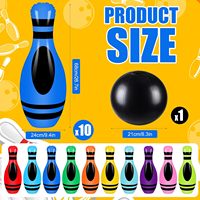 Ensemble de bowling géant gonflable en PVC durable de 11 pièces pour l'extérieur, fournitures pour fêtes d'anniversaire, avec 10 crayons de couleur, 27 aiguilles et une boule de 23 pouces