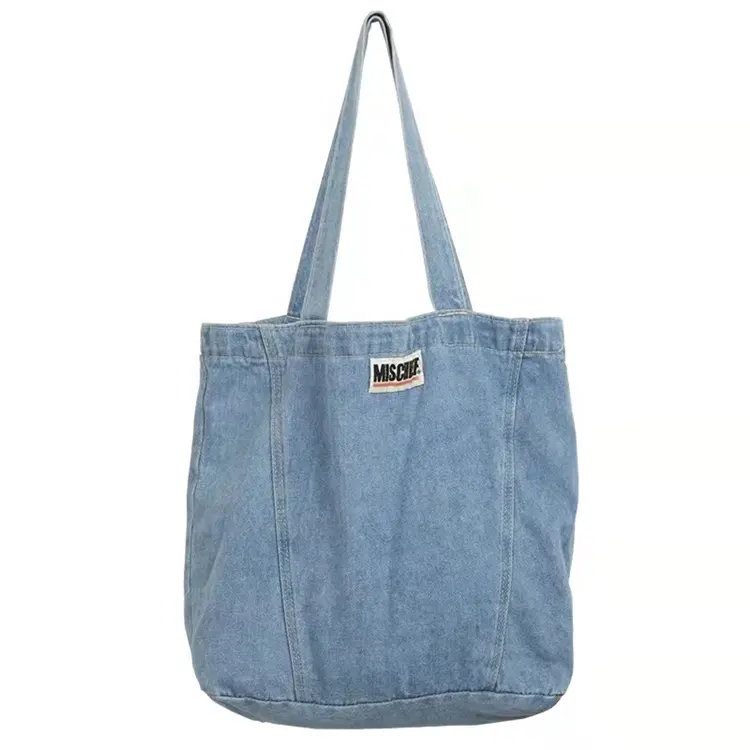 Chuanghua Customize Denim fabric Fashion Totes Bag Designer Ladies Handbag Tote Bag Jeans Cloth Tote Bag