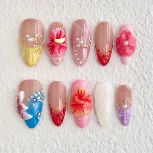 <span class=keywords><strong>Uñas</strong></span> Artificiales Cortas Cuadradas Color Rosa Pálido, Talladas en 3D con Flores, Pintadas a Mano, <span class=keywords><strong>de</strong></span> Alta Calidad, Novedad al por Mayor - Product Image 1