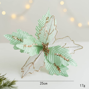 25cm Christmas Simulation Autumn Color <b>Peony</b> <b>Painting</b> Sprinkle Sequin Luoyang <b>Peony</b> European and American Light Luxury Home - Product Image 6