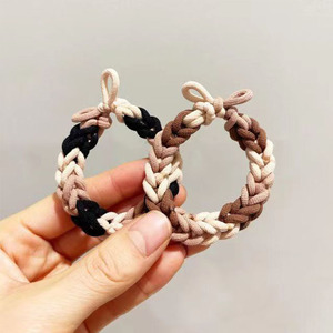 Coletero de pelo colorido tejido a mano, banda elástica gruesa para cola de caballo, tocado informal, mezcla aleatoria - Product Image 4