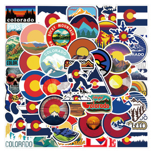 50 Pezzi <span class=keywords><strong>Adesivi</strong></span> Graffiti Bandiera dello Stato del Colorado Americano per Telefono, Laptop, Parete, <span class=keywords><strong>Adesivi</strong></span> Mappa in Vinile Impermeabili - Product Image 1