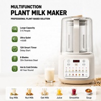 Máquina para Hacer Leche de Soya de 1.5L y 600W, Automática, Multifuncional, Silenciosa, sin Filtro, Fácil de Limpiar, a Base de Soya y Frutos Secos