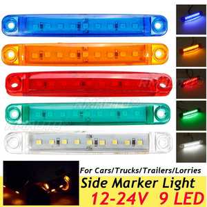 6Pcs Truck Trailer Side Marker <b>Indicators</b> Light Car Signal Brake Rear Warning Tail Clearance Light 9-LED 12V 24V Warning Lamp - Product Image 2