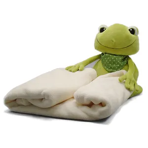 婴儿毛毯带动物玩具青蛙玩具毛毯可爱定制超柔软花卉等级