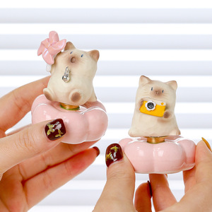 Ruijie – ensemble de figurines de chatons de dessin animé, 6 pièces, cadeau décoratif pour la maison, le bureau, ornement de bureau - Product Image 2