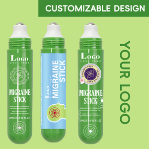 GUOCUI BIO TECH Pure Natural Aliviar Dor De Cabeça Lavanda Óleo De Coco Private Label Tubo Personalizado Logo Roll-on Enxaqueca Vara - Product Image 4