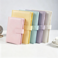 Carnet à spirales en cuir PU couleur macaron A5 A6, journal créatif à feuilles mobiles avec poche zippée, journal de voyage portable