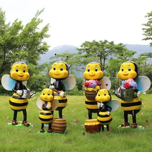 Factory Customized For Sale High Quality Hot Selling Outdoor Garden Sculpture Pop Art Resin Cartoon Bee Statue Animal Sculpture