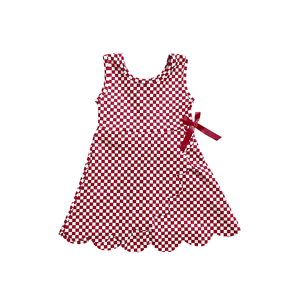 Ropa Deportiva Personalizada, Informal, con Volantes Florales Rojos, Lazos, Diseño Nuevo, para Niñas, Mezcla de Algodón, Transpirable, Estilo A-Line, para Yoga - Product Image 1