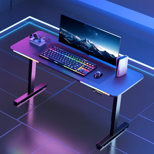 Bureau de jeu et de travail ergonomique à double moteur, réglable en hauteur, support d'ordinateur électrique pour PC, table de jeu à double moteur - Product Image 1
