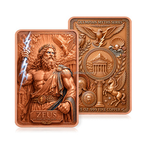Lingote de Cobre Puro 999 Antiguo, Juego de Lingotes Metálicos de Dioses Griegos, Zeus, Atenea, Ares, Pegaso, 5oz, Cobre Fino en Relieve, Barra Coleccionable - Product Image 3