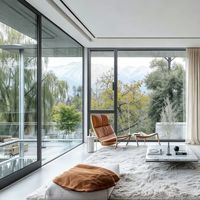 Portes et fenêtres en aluminium à rupture de pont thermique Aomeja, cadre étroit, porte coulissante pleine hauteur pour villas et complexes hôteliers