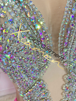 Robes de Soirée de Bal Longues Rose à Strass Élevés Ocstrade 2024 Robes Maxi Femme