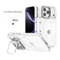 Coque de protection transparente magnétique anti-chute avec support d'objectif pour iPhone 18 Pro Max, compatible avec les coques de téléphone iPhone 17, 16, 15, 14, 13