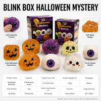 Jouets Squishy Halloween : Boîte Mystère Surprise – Mini Dumpling, Citrouille, Œil, Fantôme – Jouet Anti-Stress en Silicone pour Grossistes