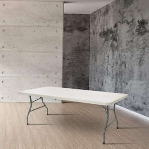 Venta al por mayor de fábrica de 6 pies banquete evento blanco de una pieza HDPE mesa de plástico no plegable - Product Image 5