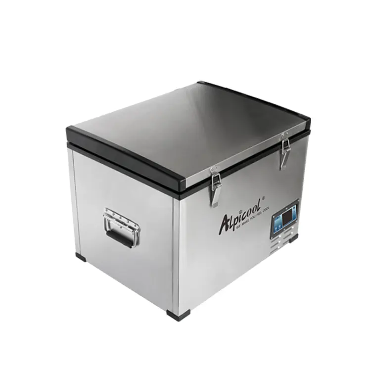 45L Alpicool BD45 high quality battery protection 12v dc fridge compressor stainless steel case compressor car cooler box 12v