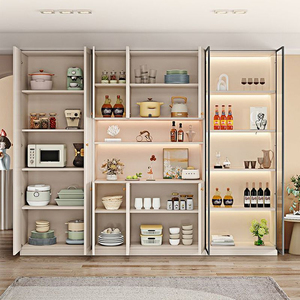 Custom Modern <strong>Kitchen</strong> Dining Room Buffet Display Cabinet Pantry Storage Cupboard Living Room Built <strong>in</strong> <strong>Sideboard</strong> with Wine Fridge - Product Image 2
