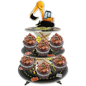 3-Layer Cupcake Giấy Đứng Hiển Thị Sinh Nhật Đảng Bánh Trang Trí Bánh Tấm Đứng