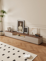 Meuble TV moderne en bois massif de densité moyenne de style européen avec rangement pour salon et appartement - Conception écologique à poser au sol