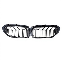 Pour Série 5 G30 Modifiée, Grille d'admission d'air centrale lumineuse noire brillante à double ligne, en plastique ABS