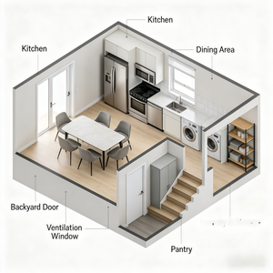 Conception d'architecture de <span class=keywords><strong>maison</strong></span> africaine préfabriquée en bois à deux étages avec plan de l'étage à 3 chambres, garage et décoration intérieure - Product Image 4