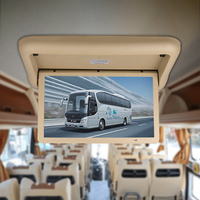 TV aérea motorizada de 19 pulgadas al por mayor, pantalla multimedia HD Android, monitor montado en el techo para entretenimiento de flota de autobuses y autocares