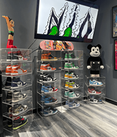 Boîtes à chaussures en acrylique transparent, organisateurs, présentoirs, boîtes à chaussures pour baskets, caisses en plastique, rangement pour chaussures, boîte à chaussures