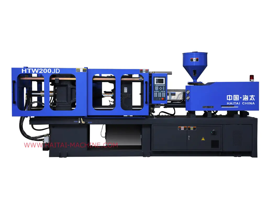 HTW200/JC HAITAI-máquina de moldeado por inyección de plástico, maquinaria de moldeado por inyección de plástico termoplástico, color blanco/azul, 300