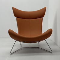 Ensemble de 2 fauteuils d'appoint pour salon, fauteuil relaxant de luxe pour chambre à coucher, fauteuil individuel en cuir moderne