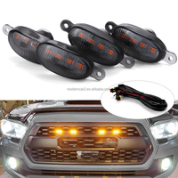 4 piezas de coche LED parrilla luz Raptor estilo parrilla humo ámbar LED blanco lámpara para Ford F150 2010-2014 para Ford Raptor 2004-2019