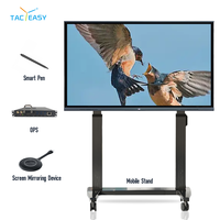 Tableau interactif intelligent pour l'éducation, écran tactile LCD 4K, système double Android/Windows, panneau plat interactif OEM