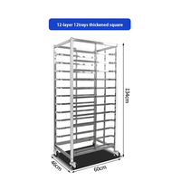 12 15 30 Niveaux En Acier Inoxydable SS Plateau Four À Pain Chariot Multi-Fonctionnel Panier Rack Boulangerie Alimentaire Chariot Mobile Bun Pan Rack