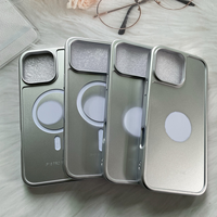 Coque de téléphone magnétique à rainures 2-en-1 en TPU+PC, étanche et antichoc, coque vierge DIY pour les séries de téléphones 18/17/16/15