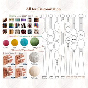 Hot Bán Tay Dệt Boho Macrame Treo Tường Sphericity Nghệ Thuật Thiết Kế Trang Trí Nội Thất Tường Trang Trí Nội Thất Cho Nhà Tường Phòng Khách - Product Image 5