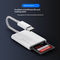 Lecteur de cartes OTG Type-C pour téléphone portable et ordinateur, adaptateur haute vitesse avec prise en charge SD/TF, matériau plastique