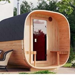 Sauna de barril de cedro tradicional de diseño moderno para 2 personas, vapor húmedo, generador de vapor eléctrico de 15kw, Panel de Control de madera maciza de pino - Product Image 4