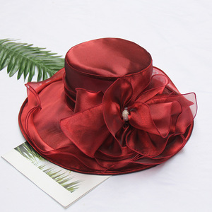 <span class=keywords><strong>Chapeau</strong></span> élégant pour femme en organza de haute qualité à large bord avec accent floral à volants, idéal pour les événements professionnels, les fêtes et la protection solaire en extérieur - Product Image 6