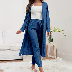 Pajamas Stretch Sunken Stripe Suspender Trousers Outerwear Gown <strong>Pyjamas</strong> Casual Contrast Color Warm Can Be Worn Outside - Product Image 1