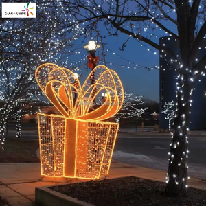 Décoration extérieure de Noël, motif de boîte cadeau géante lumineuse à LED pour l'éclairage et les décorations extérieures de Noël - Product Image 4