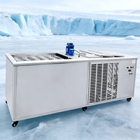 Machine industrielle automatique de fabrication de blocs de glace avec compresseur et refroidissement par eau, haute capacité, en acier inoxydable
