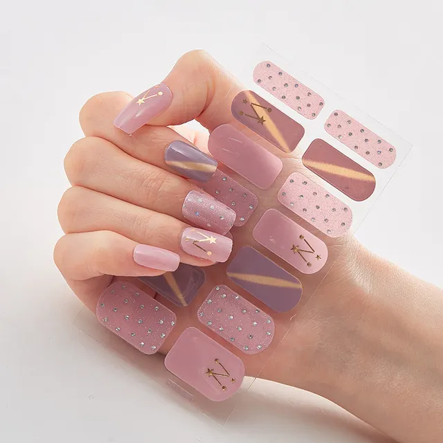 Wholesale OEM Private Label Hundreds Style Colorful Design Rhinestone Decorated Gel Polish Nail Sticker strips