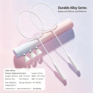 Tournament Badminton Racket, Carbon Fiber Graphite Professional Racket, Lightweight Attack Racket with <b>String</b> for Smash Play - Product Image 2